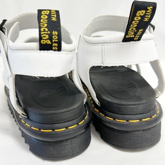 DR.MARTENS Blaire Hydro Leather Sandals Strappy White Platform Style Size 8 EUC - Picture 6 of 9
